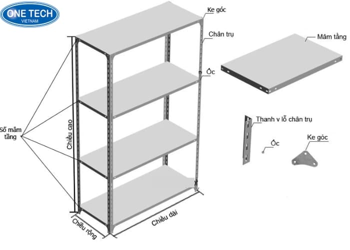 Cấu tạo chi tiết kệ v lỗ Quảng Nam